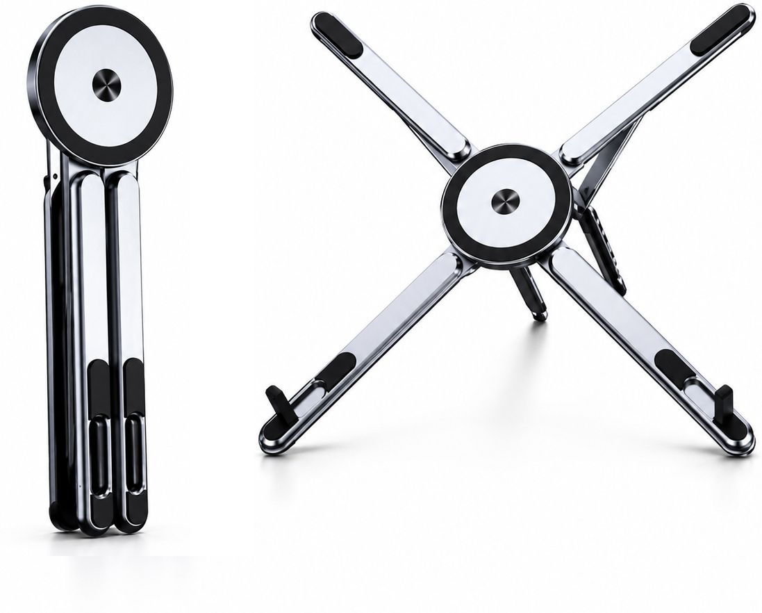 Hespa Aluminium Laptop Stand with Phone Holder for Work Study Gaming & Meetings No Assembly Required Aluminium Rotatable Laptop Stand with Adjustable Height Compatible with Universal Laptops-image-42
