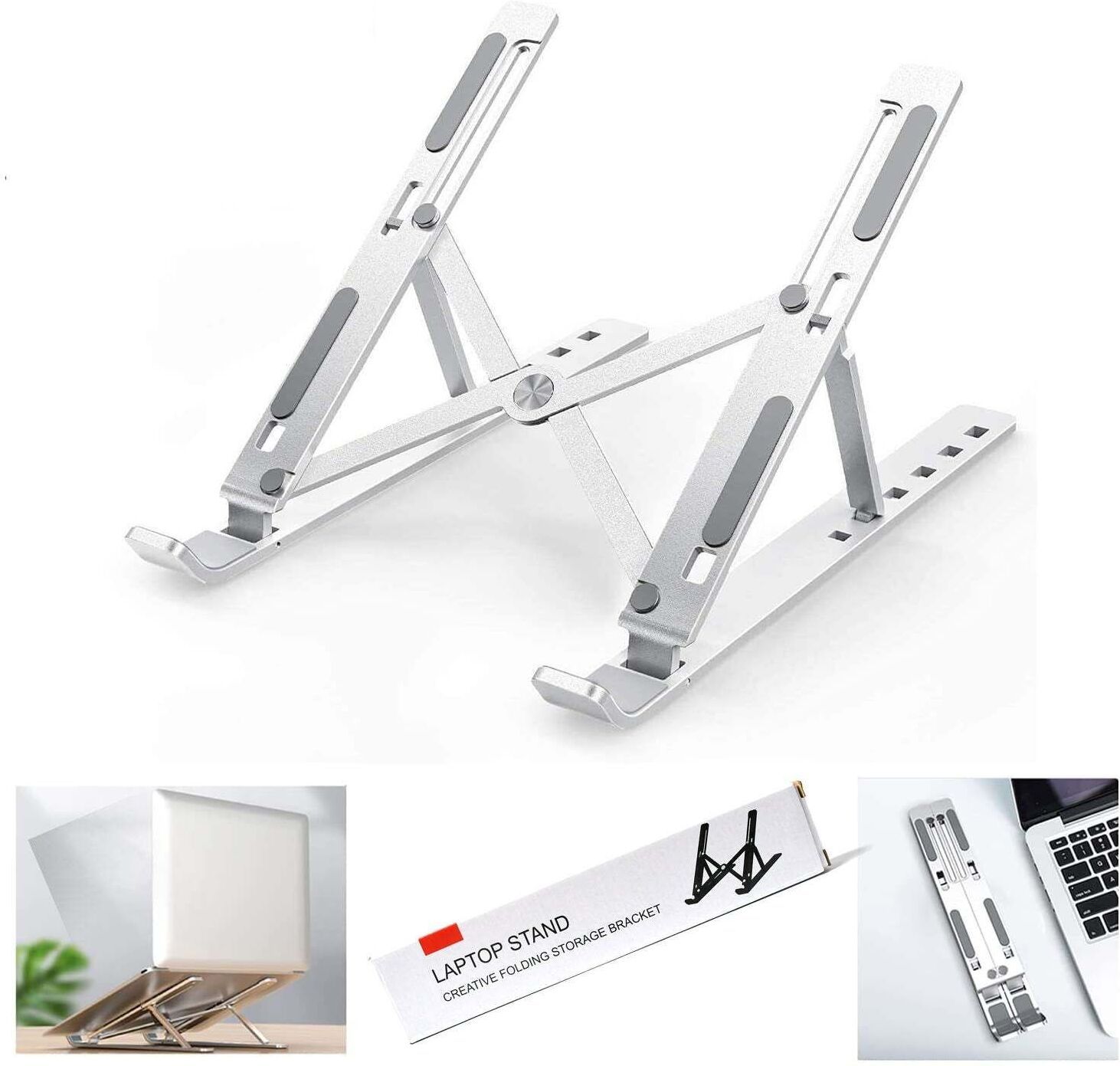 qnq metal laptop notebook stand for desk with 7 adjustable angles metal laptop notebook stand for desk with 7 adjustable angles aluminium rotatable laptop stand with adjustable height compatible with universal laptops