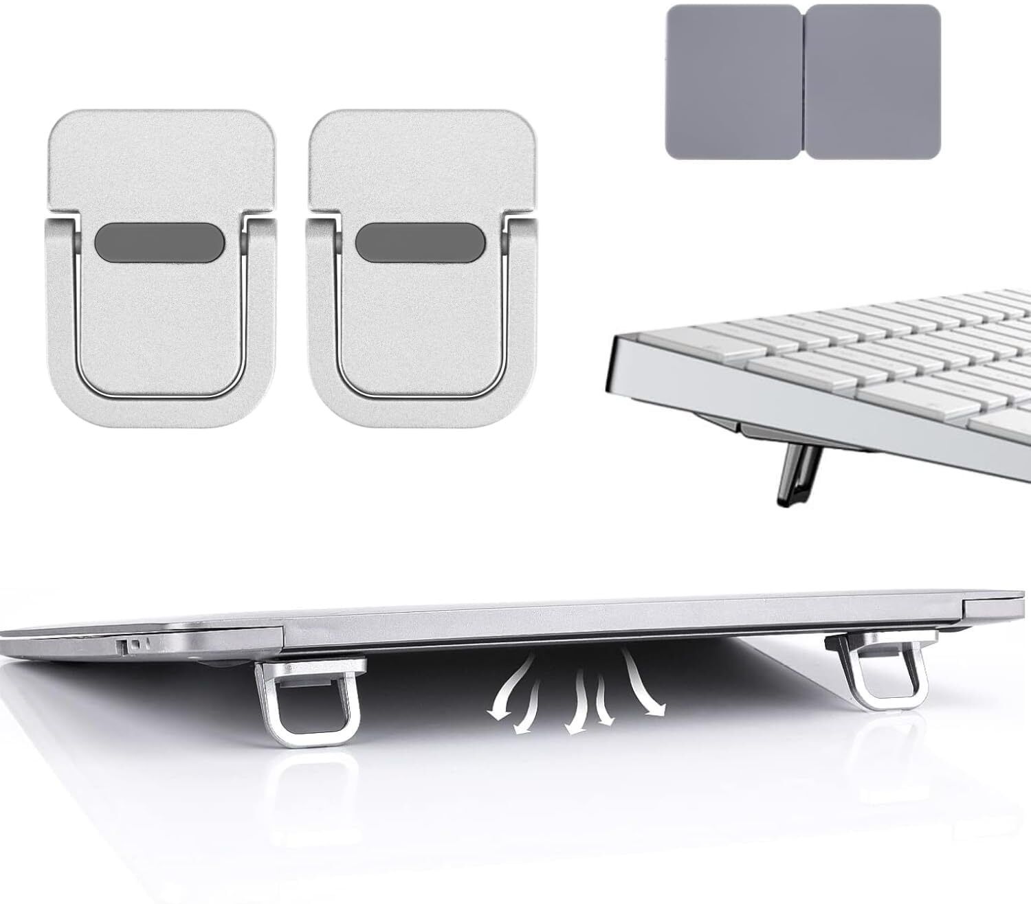 KBMANDCARE 2 pcs Adjustable Anti-Skid Notebook Holder, Laptop Stand for Office,Study 2 pcs Adjustable Anti-Skid Notebook Holder, Laptop Stand for Office,Study Aluminium Rotatable Laptop Stand with Adjustable Height Compatible with Universal Laptops-image-35