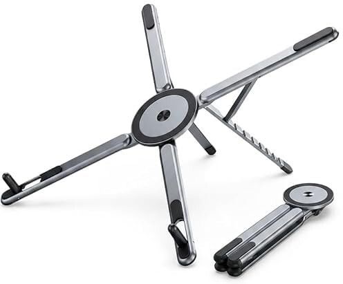 SEASPIRIT Magnetic Mobile Stand Foldable Laptop Stand Aluminium Rotatable Laptop Stand with Adjustable Height Compatible with Universal Laptops-image-5