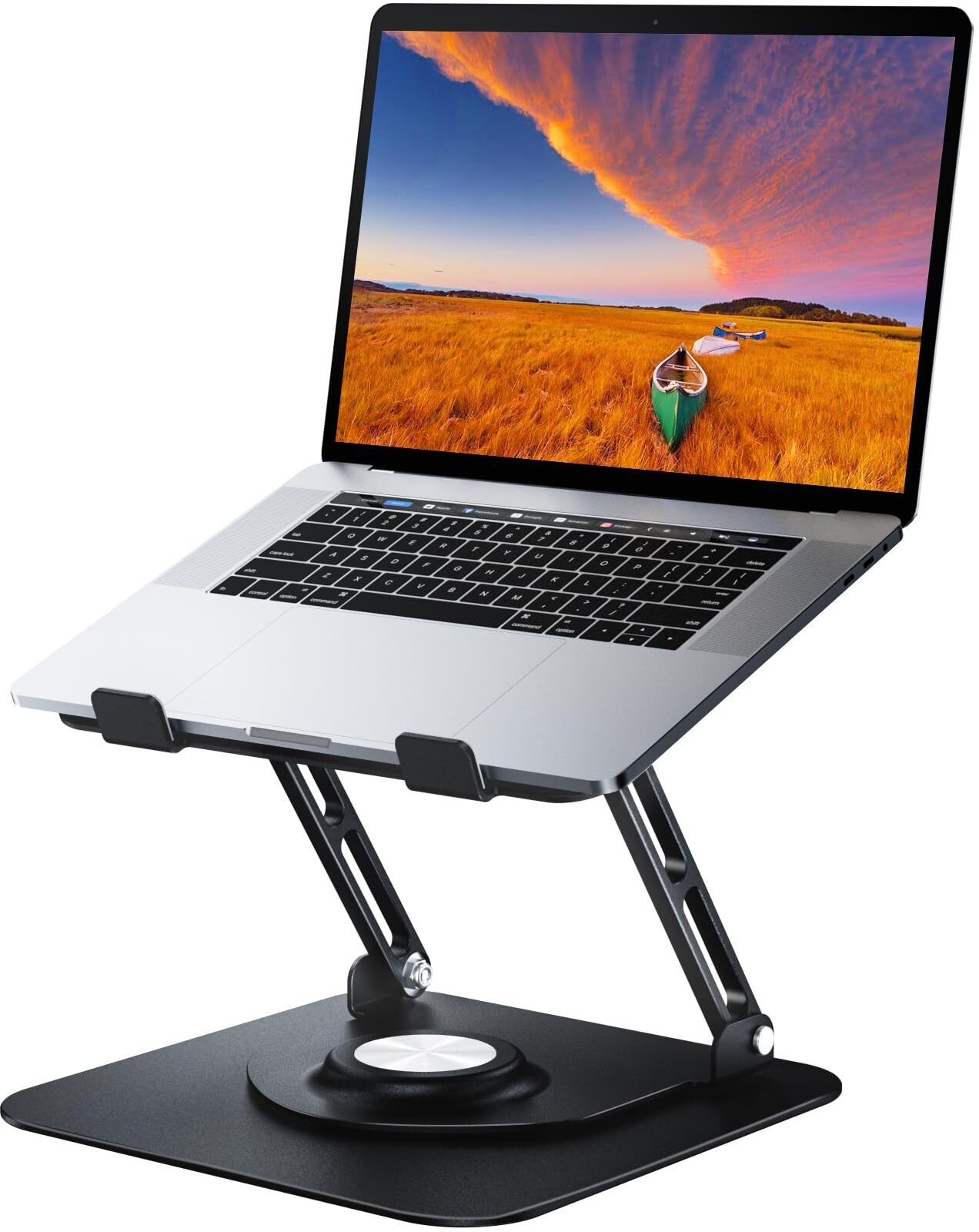 Unico laptop stand for Collaborative Work,Foldable & Portable, fits All Types Laptops Adjustable Computer Stand with 360° Rotating Base, Ergonomic Laptop Riser Steel Floor and Desk Stand Rotatable Laptop Stand with Adjustable Height Compatible with Universal Laptops-image-8
