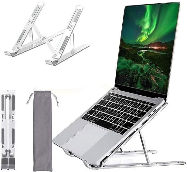 KENYBEA Adjustable Aluminum Foldable Portable Tabletop Laptop/Desktop Riser Stand Holder Laptop Stand-image-19
