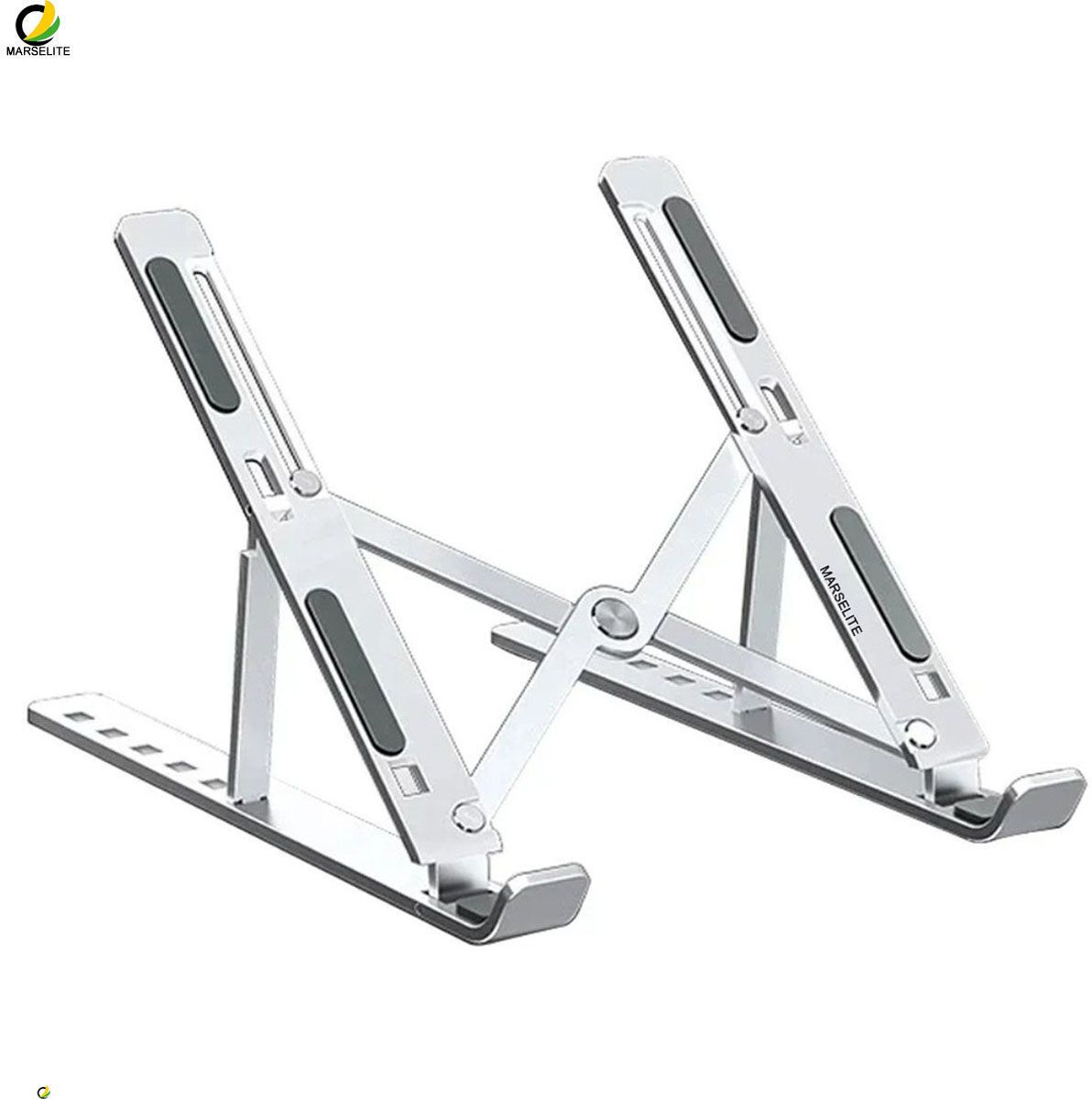 MARSELITE Portable Laptop Stand Ergonomic Foldable Holder MARS-STD77 Aluminium Desk Stand Laptop Stand with Adjustable Height Compatible with 26 - 35 cm Laptops-image-28