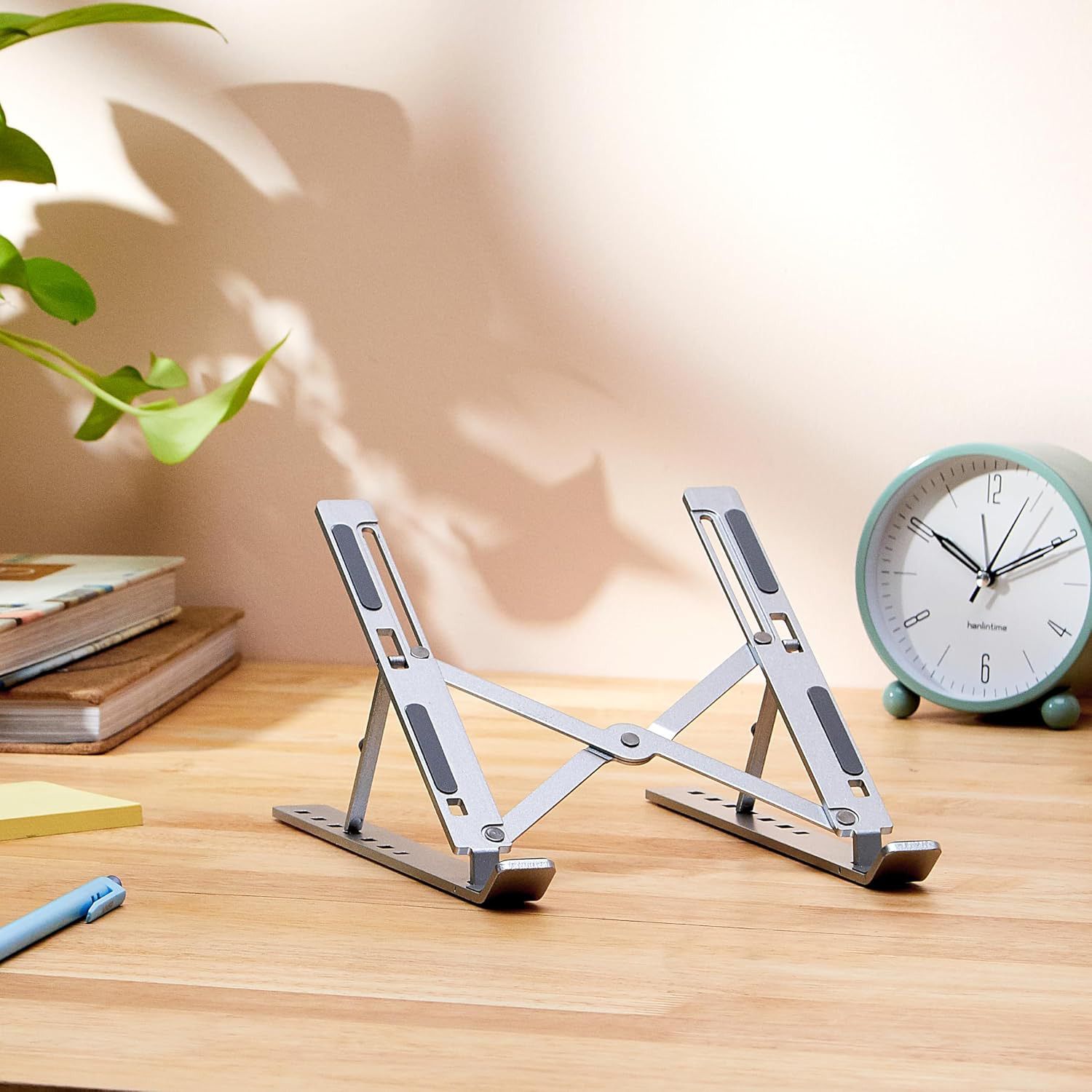 VANZARA Premium Laptop Stand Ergonomic Foldable Cooling Riser with Anti-Slip Pads D334 Aluminium Rotatable Laptop Stand with Adjustable Height Compatible with Universal Laptops-image-30