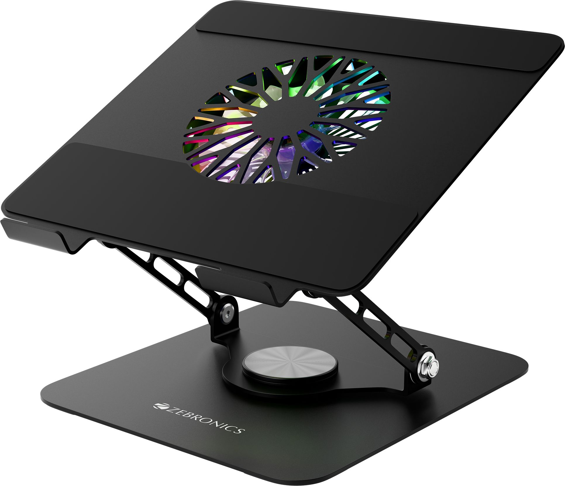 ZEBRONICS ZEB-NS5500 (Black) ZEB-NS5500 (Black) Carbon Steel, Plastic Rotatable Laptop Stand with Adjustable Height Compatible with 40 - 44cm Laptops-image-17