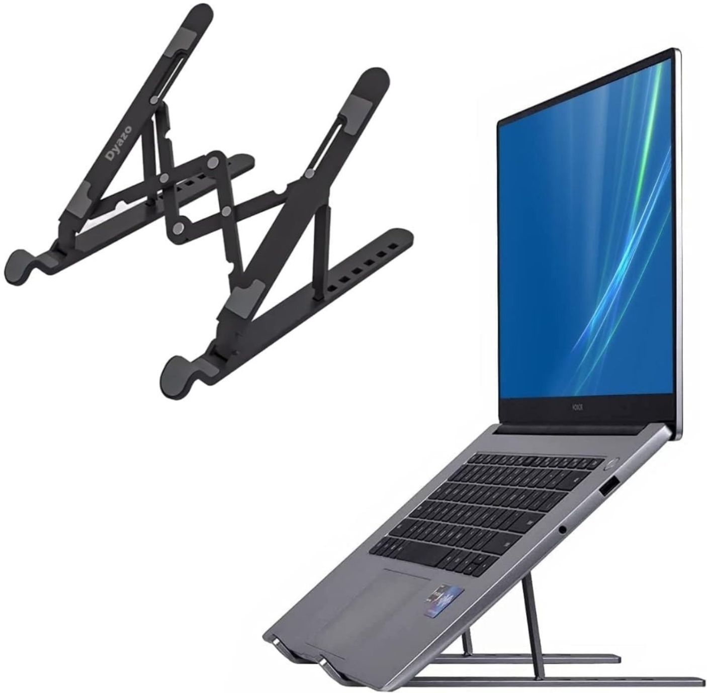 Dyazo Plus ABS Plastic Laptop Stand Foldable & Portable Tabletop Laptop Raiser Upto 15.6" Plastic Desk Stand Laptop Stand with Adjustable Height Compatible with Universal Laptops-image-32