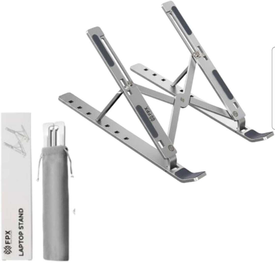 MBLOOM Aluminum 6 Adjustable Foldable Desktop Aluminium Laptop Stand Adjustable Height Aluminium Rotatable Laptop Stand with Adjustable Height Compatible with Universal Laptops-image-15