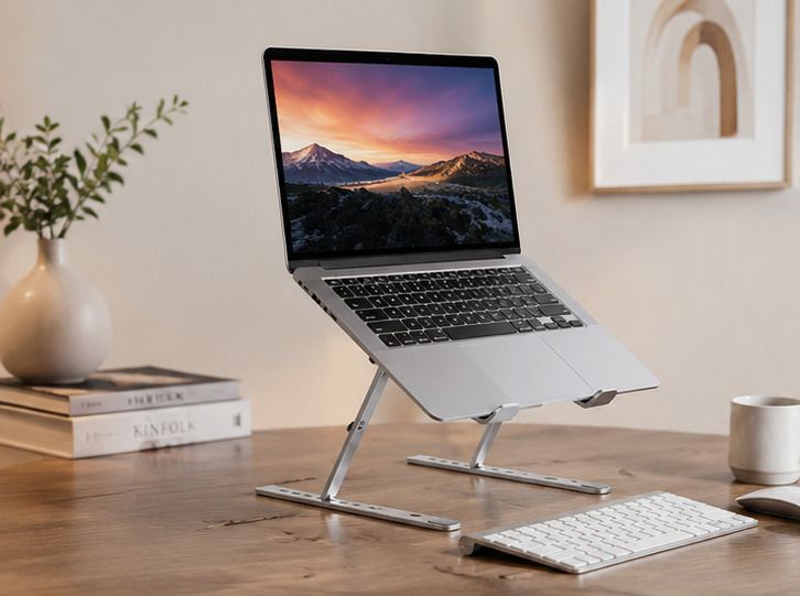 AKART laptop stand001 Aluminium Rotatable Laptop Stand with Adjustable Height Compatible with 26 - 35 cm, 36 - 39cm, 40 - 44cm, Universal Laptops-image-49