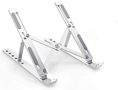 STRIFF Aluminum Laptop Stand,Foldable Adjustable Ventilated,Up to 15.6'' (Silver) Laptop Stand-image-19