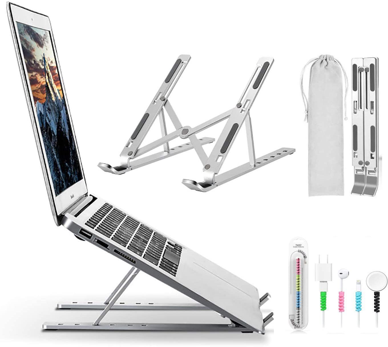 Ablue Clipper Premium Metal Laptop Stand Adjustable Foldable Ergonomic Design Aluminium Laptop Stand with Adjustable Height Compatible with Universal Laptops-image-27