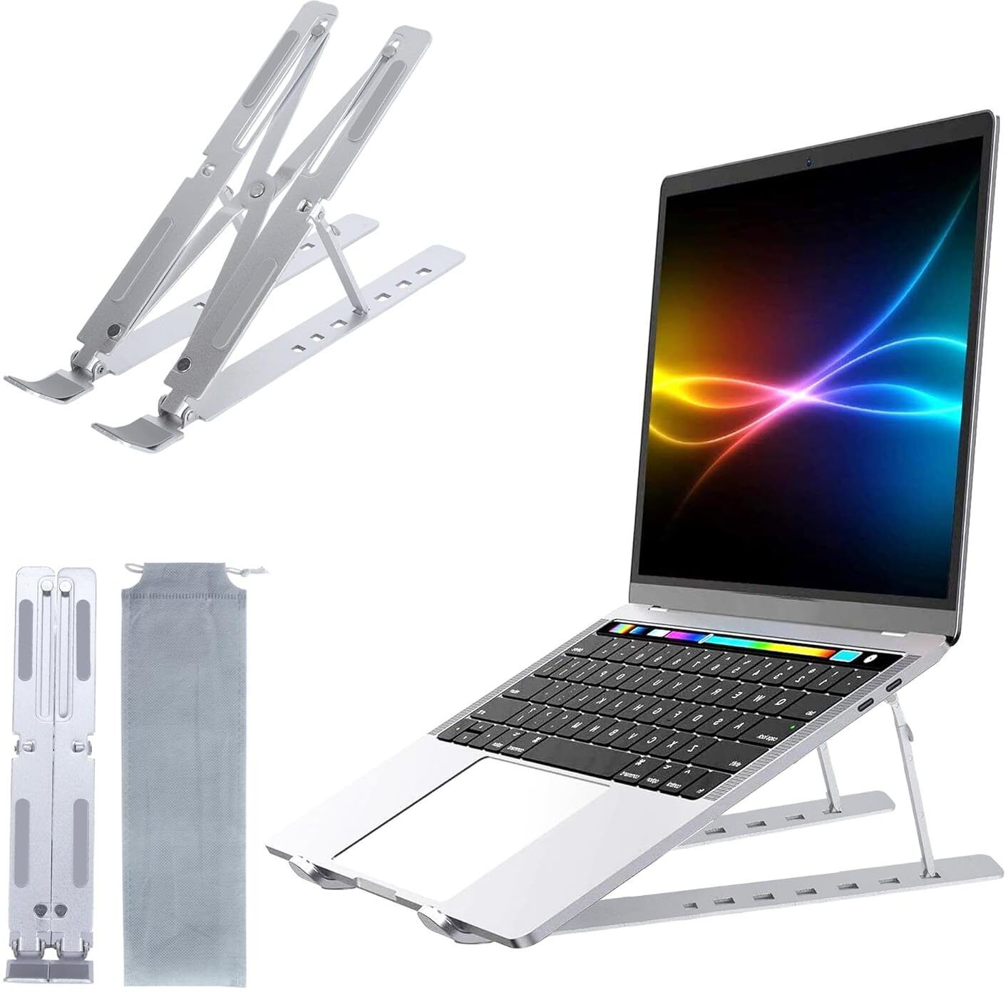 Murti Creation ALUMINIYUM LAPTOP STAND 01 Aluminium Floor and Desk Stand Rotatable Laptop Stand with Adjustable Height Compatible with Universal Laptops-image-17