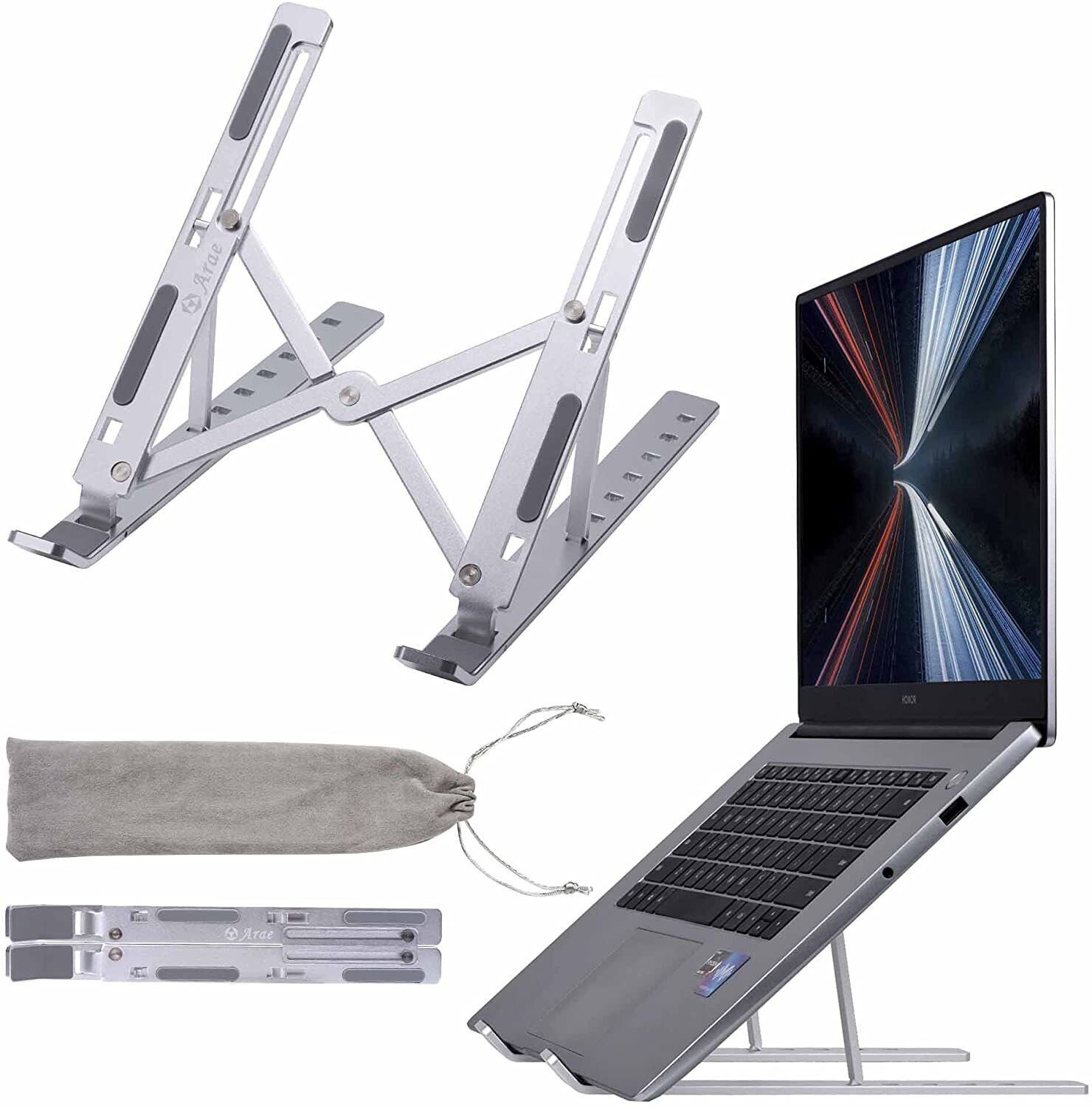 Ablue Clipper Adjustable Aluminium Laptop Holder for Desk Aluminium Laptop Stand with Adjustable Height Compatible with Universal Laptops-image-37