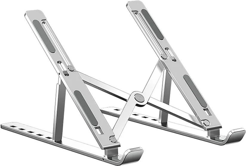 Gadgetturbo Adjustable & Foldable Laptop Holder Riser for Laptops Metal Laptop Stand with Steel, Aluminium Laptop Stand with Adjustable Height Compatible with Universal Laptops-image-6