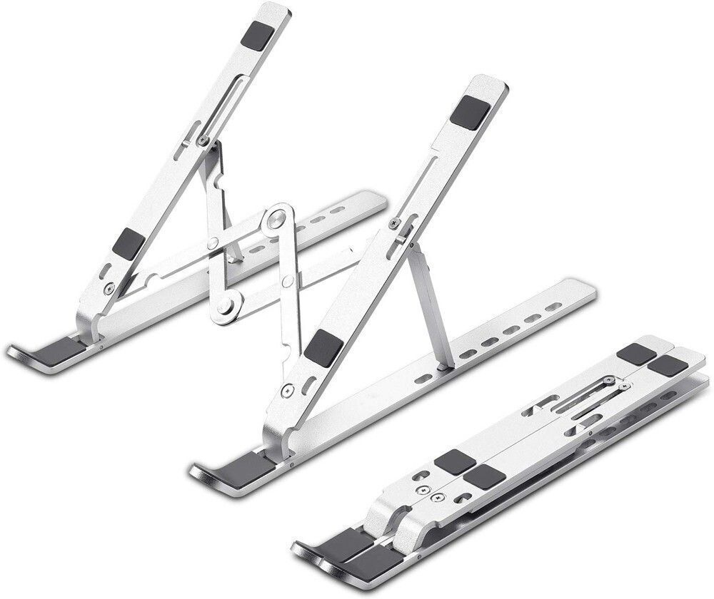 Viktarma Aluminum Laptop Stand Silver G_Holder_Laptop_Flexi_Silver Laptop Stand Foldable Portable Adjustable Aluminum Laptop Computer Desktop Tablet Stand Aluminium Laptop Stand with Adjustable Height Compatible with Universal Laptops-image-45