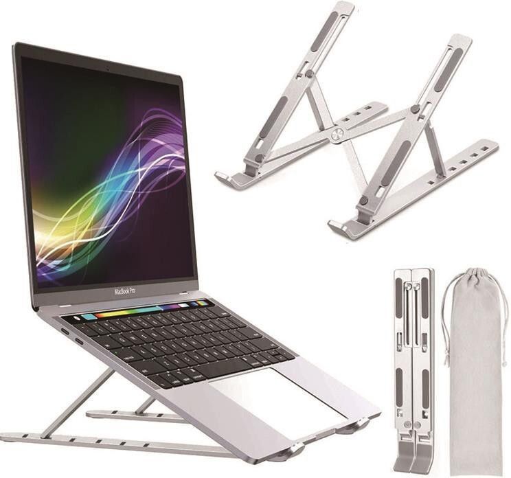 Sydney Aluminum Alloy Adjustable, Portable, Foldable, Ergonomic, Tablet Laptop Stand Laptop Stand-image-11