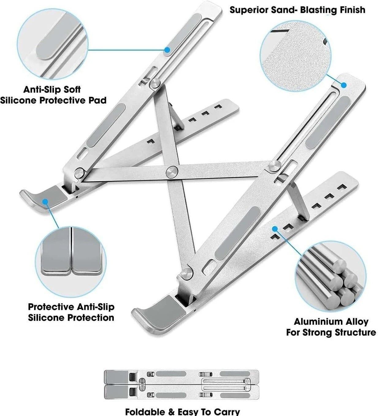 UPVAAN LAPTOP STAND LAPTOP STAND Aluminium Rotatable Laptop Stand with Adjustable Height Compatible with Universal Laptops-image-44
