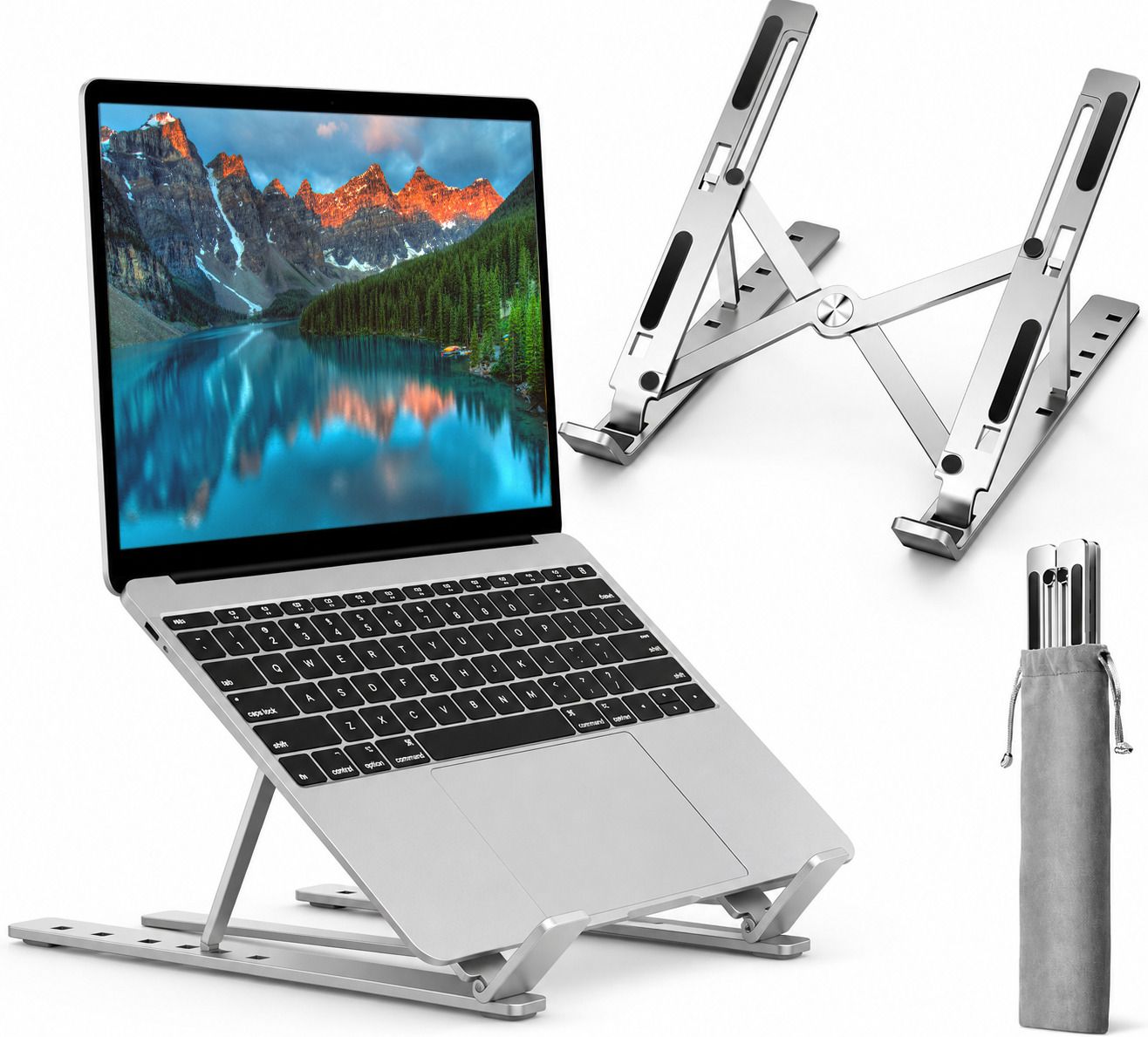 VS SHOP HUB Ergonomic Design 7 Angles Aluminium Laptop Stand with Adjustable Height Compatible with Universal Laptops-image-18