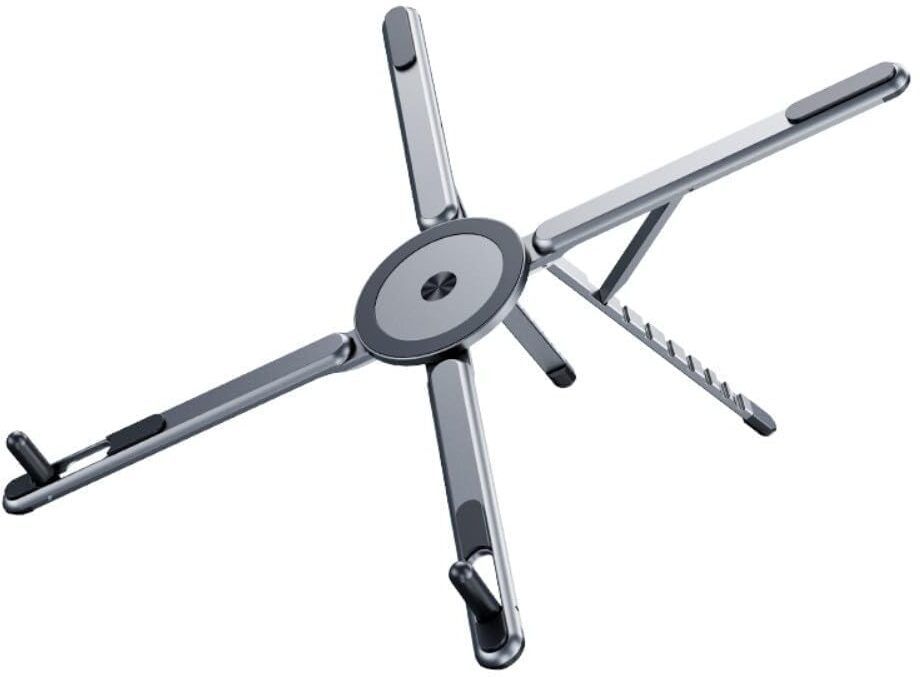 Hespa Height Adjustable Laptop Stand with 360° Rotating Base & Phone Holder Multi Angle Viewing Support Aluminium Rotatable Laptop Stand with Adjustable Height Compatible with Universal Laptops-image-23