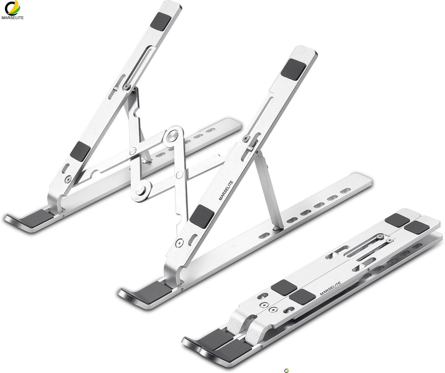 MARSELITE Portable Laptop Stand Ergonomic Adjustable Holder MARS-STD42 Aluminium Desk Stand Laptop Stand with Adjustable Height Compatible with 26 - 35 cm Laptops-image-32