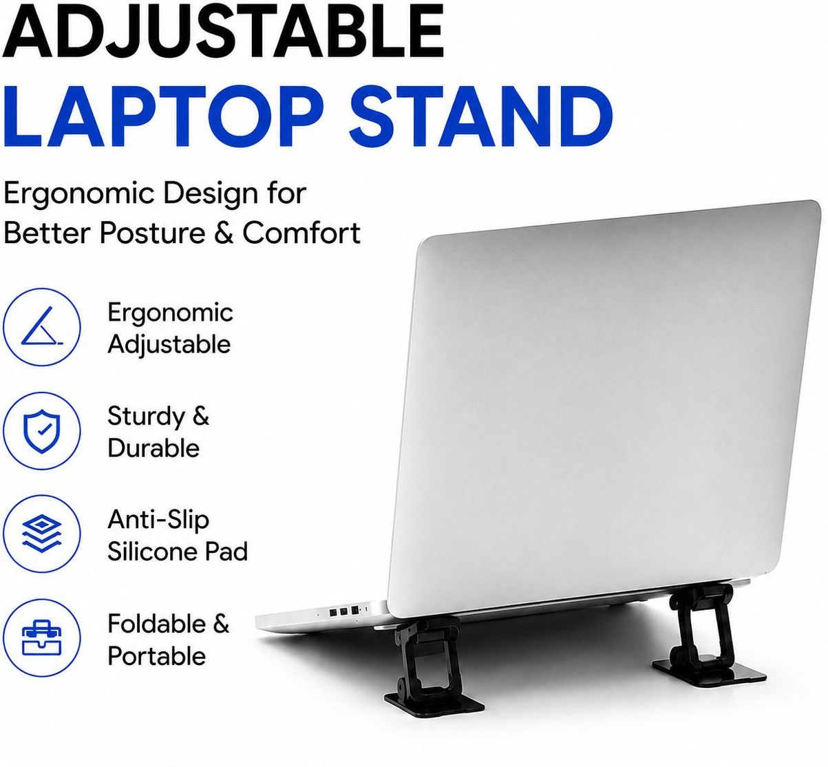 QUICKSHOP TRADERS QuickShop LiftClip Pro QuickShop Foldable Laptop Stand Clip | Adjustable Invisible Laptop Riser Aluminium Rotatable Laptop Stand with Adjustable Height Compatible with Universal Laptops-image-15