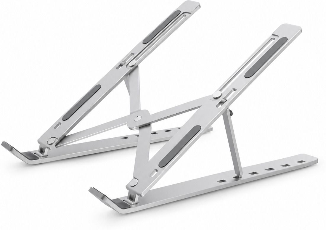 ZIRAK Foldable Laptop Stand with 7 Level Height Adjustment for Desk and Office Foldable Laptop Stand with 7 Level Height Adjustment for Desk and Office Iron Laptop Stand with Adjustable Height Compatible with Universal Laptops-image-1