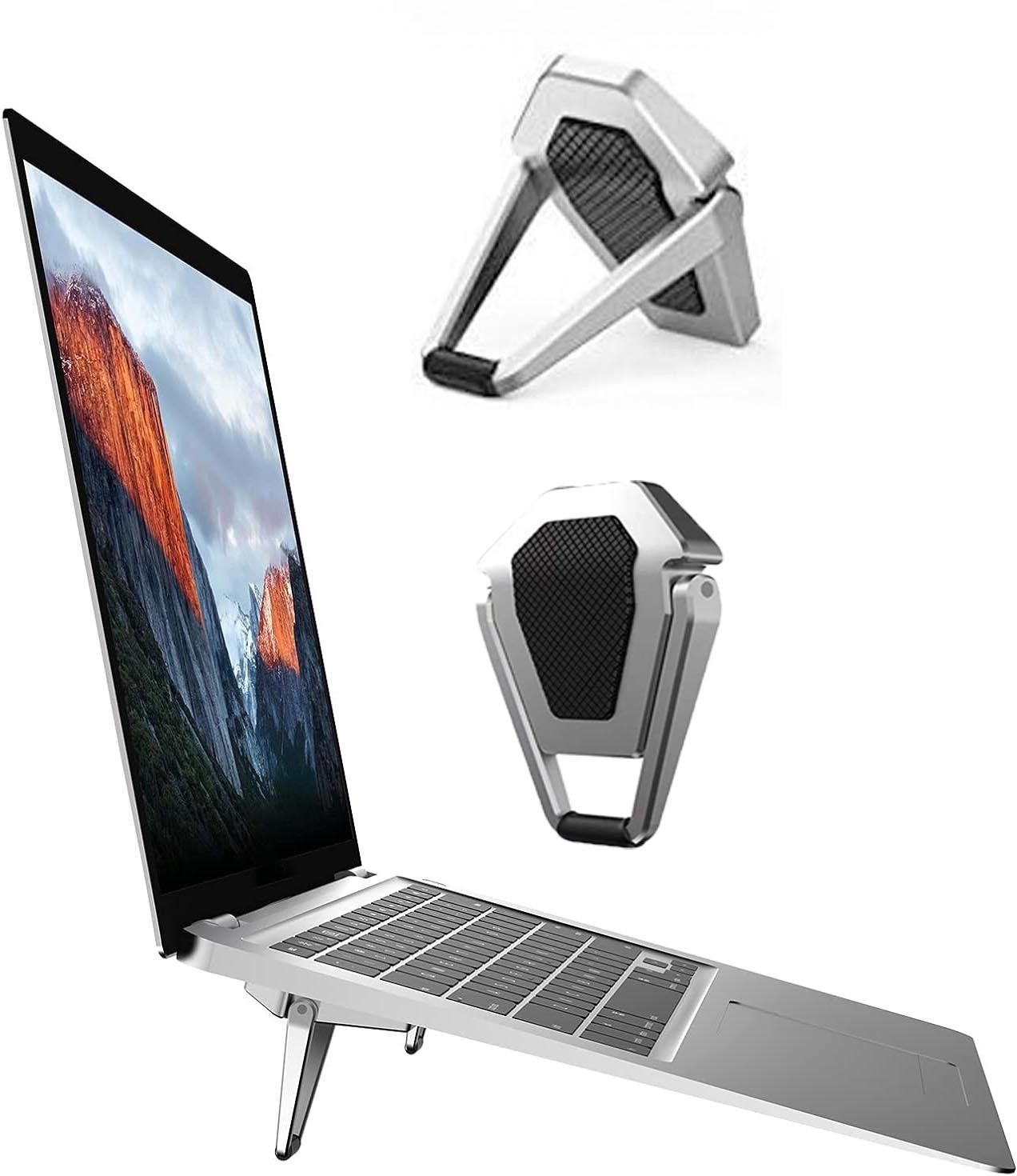POZUB Desk Holder with Rotatable Laptop Stand Holder Adjustable Height Cooling Pad Desk Invisible Laptop Riser Portable Stand 2Piecs Non-Slip Base Floor&Desk Stand Aluminium Floor and Desk Stand Rotatable Laptop Stand Compatible with Universal Laptops-image-21
