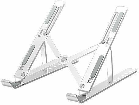 SLBB BrittleBerry Laptop Stand / Laptop Holder Riser / Computer Tablet Stand 6 Angles Adjustable Aluminum Ergonomic Foldable Portable Desktop Holder Compatible with MacBook & All Other Notebook (Silver) Aluminium Desk Stand Rotatable Laptop Stand with Adjustable Height Compatible with Universal Laptops-image-43