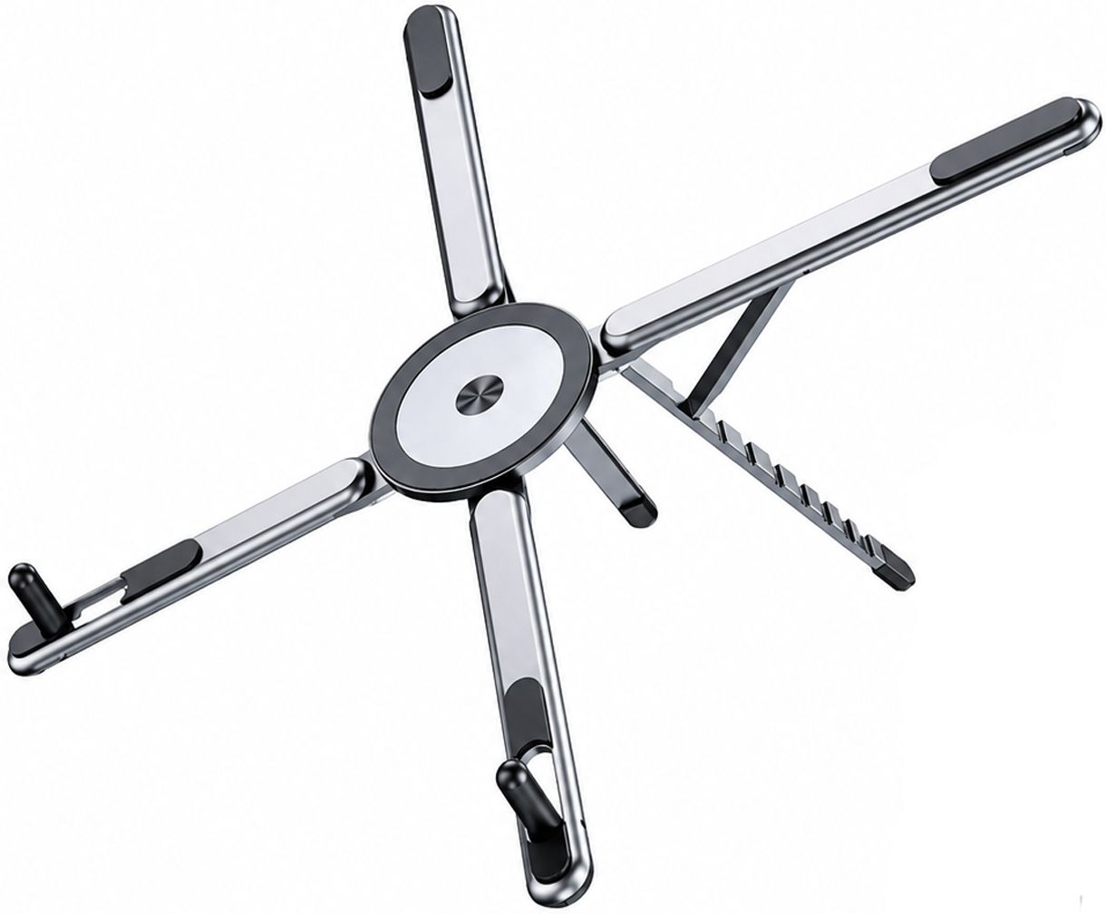 Jaaro Foldable Laptop Stand with 360° Rotation for Laptop Tablet iPad & Mobile Improves Sitting Posture Aluminium Rotatable Laptop Stand with Adjustable Height Compatible with Universal Laptops-image-15