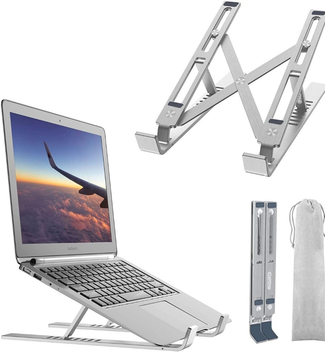 Tamworth Laptop Stand for Desk, Portable Laptop Stand Adjustable Height, Foldable Aluminium Floor and Desk Stand Laptop Stand with Adjustable Height Compatible with Universal Laptops image 1
