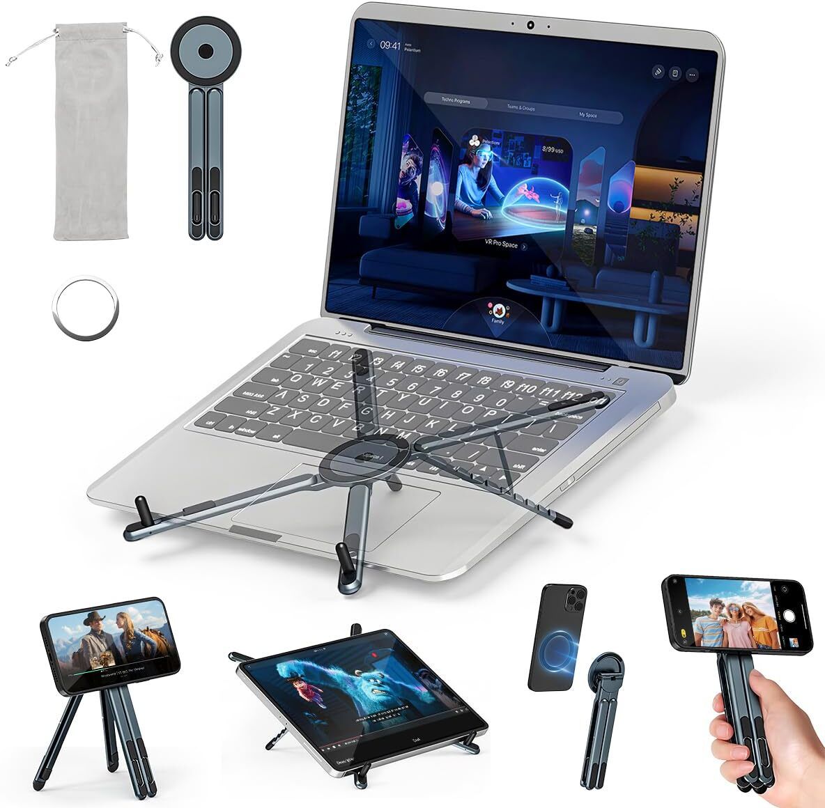 ZENTIVA LS Aluminium Rotatable Laptop Stand with Adjustable Height Compatible with 26 - 35 cm Laptops-image-42