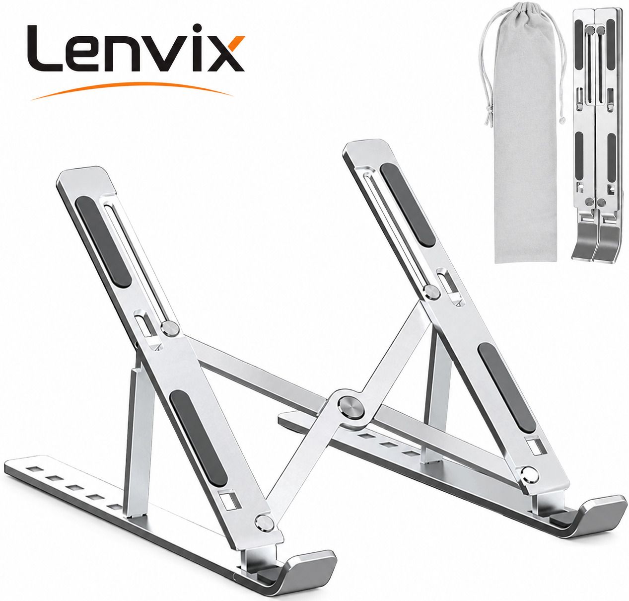 Lenvix LS-01 LS-01 Aluminium Laptop Stand with Adjustable Height Compatible with Universal Laptops-image-33
