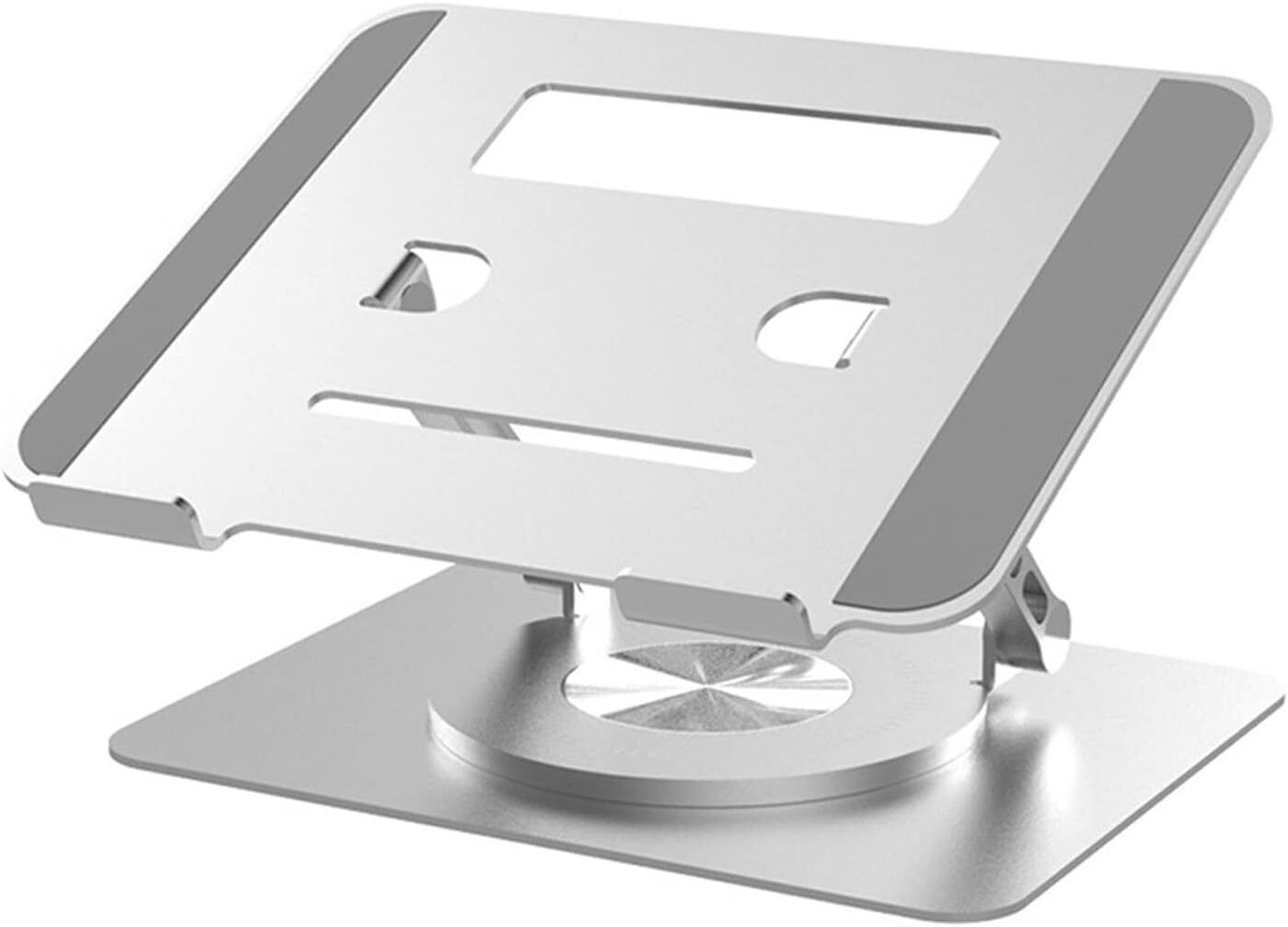 Lipsa Enterprise Tablet Stand Anti Skid, Light Weight Mobile Holder Adjustable, Foldable Laptop Holder With 360° Rotating Base (Silver) Aluminium Desk Stand Rotatable Laptop Stand with Adjustable Height Compatible with Universal Laptops-image-37