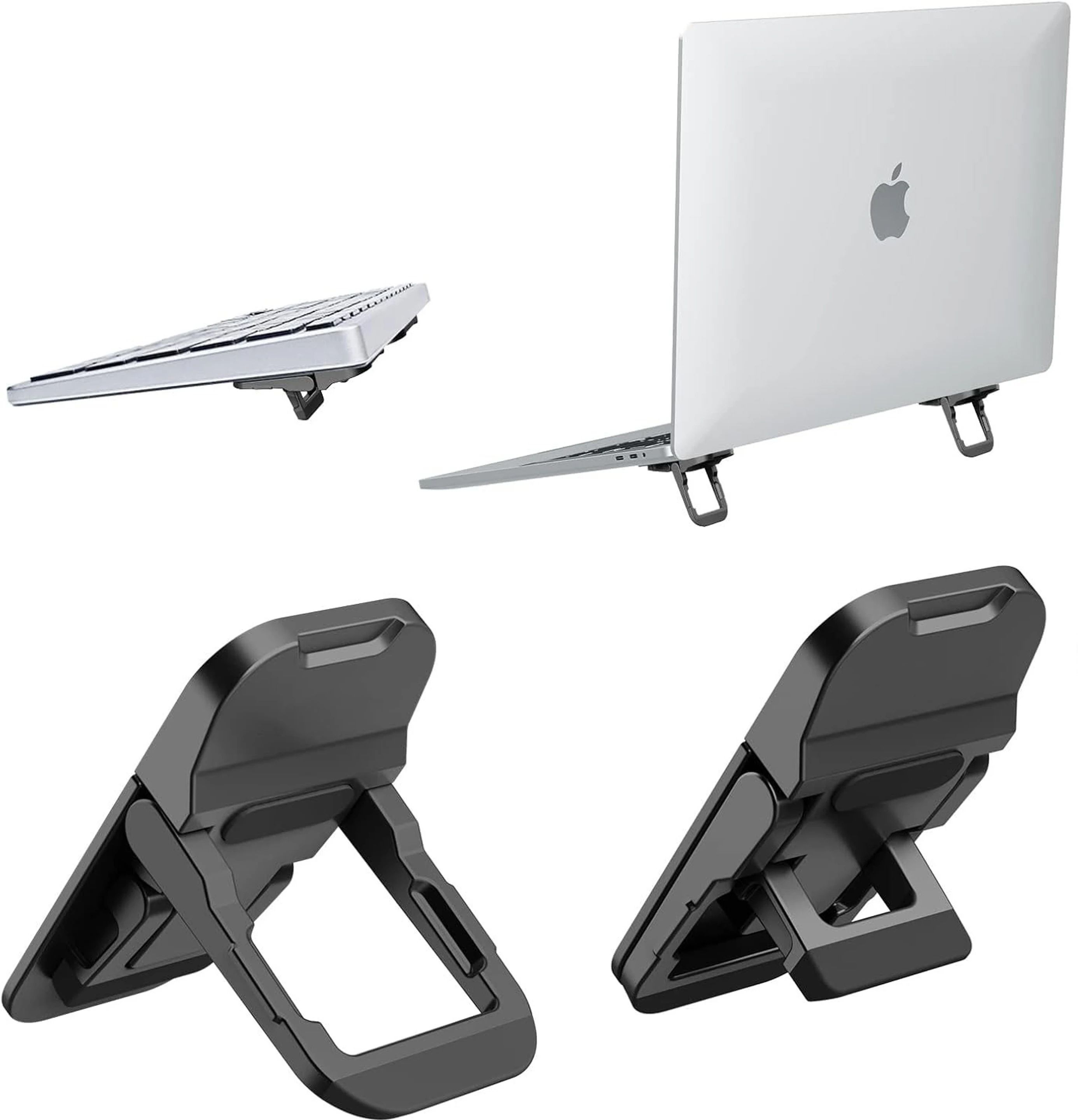 EYNK Laptop Keyboard Stand Adjustable Angles Portable Laptop Desk Riserss Two Pieces Laptop Computer Keyboard Desk Stand with Three Adjustable Laptop Riser Aluminium Laptop Stand with Adjustable Height Compatible with Universal, 26 - 35 cm, 40 - 44cm Laptops-image-32