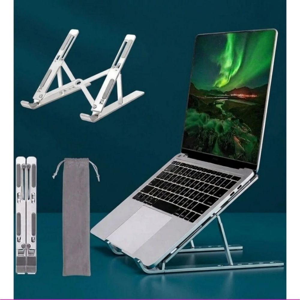 HB ENTERPRISE Laptop Aluminium Stand_87 Aluminium Rotatable Laptop Stand with Adjustable Height Compatible with Universal Laptops-image-31