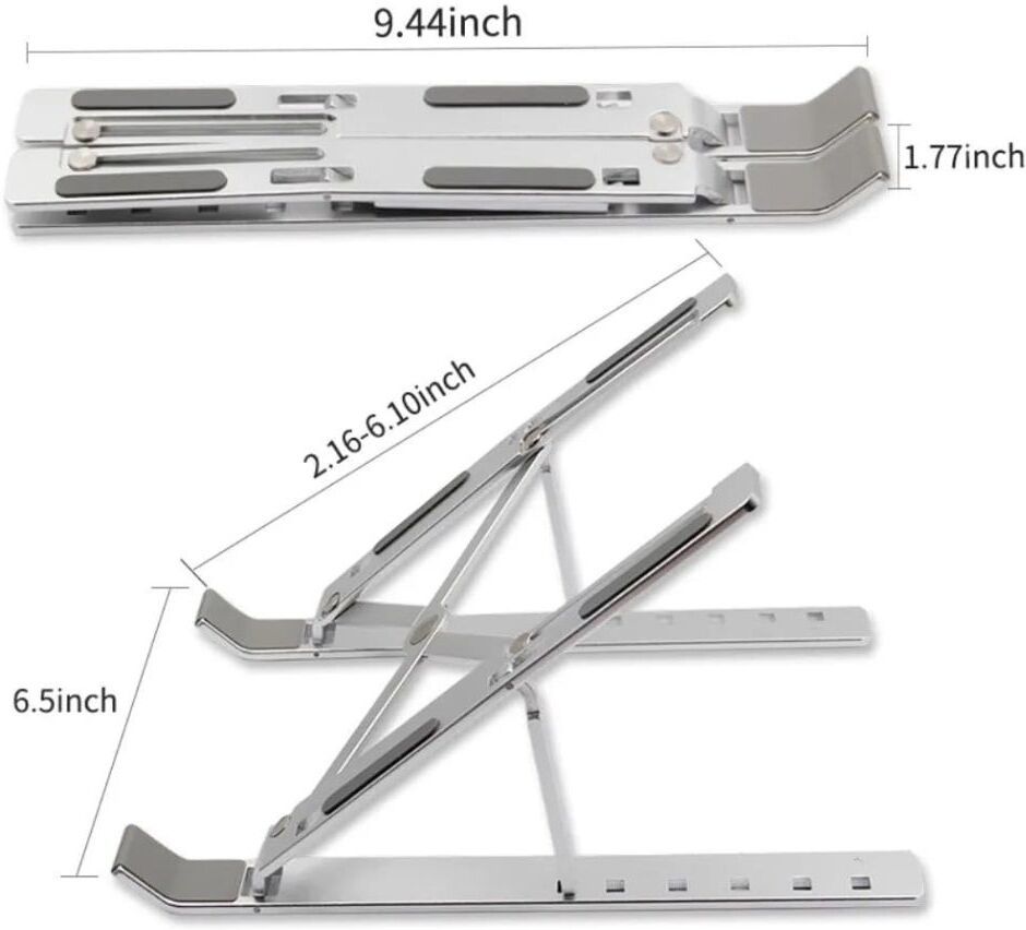 Comfortinglives Folding Laptop Stand Compact Portable Holder for Students and Professionals Height Adjustable Laptop Stand Aluminium Laptop Stand with Adjustable Height Compatible with Universal Laptops-image-17