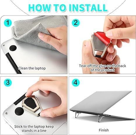 MAGA MART Aluminum Cooling Pad, Lightweight Stand for MacBook, Lenovo, Dell, HP & (2PCS) Laptop Stand-image-35
