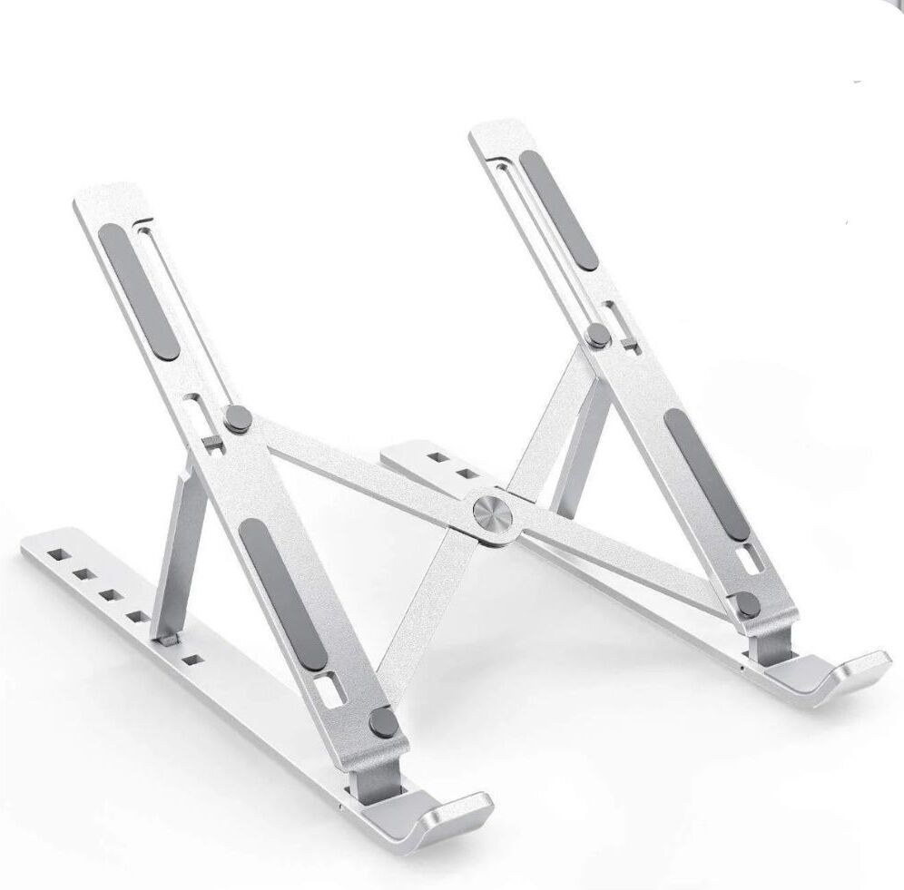 Comfortinglives Laptop Stand Adjustable Foldable Holder with Stable Non Slip Base Aluminium Laptop Stand Aluminium Laptop Stand with Adjustable Height Compatible with Universal Laptops-image-5