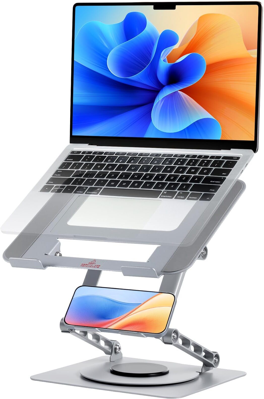 ZITRONIX Adjustable rotating laptop stand with foldable ergonomic riser for desks Adjustable Laptop Stand Rotating Base Carbon Steel Rotatable Laptop Stand with Adjustable Height Compatible with Universal Laptops-image-16