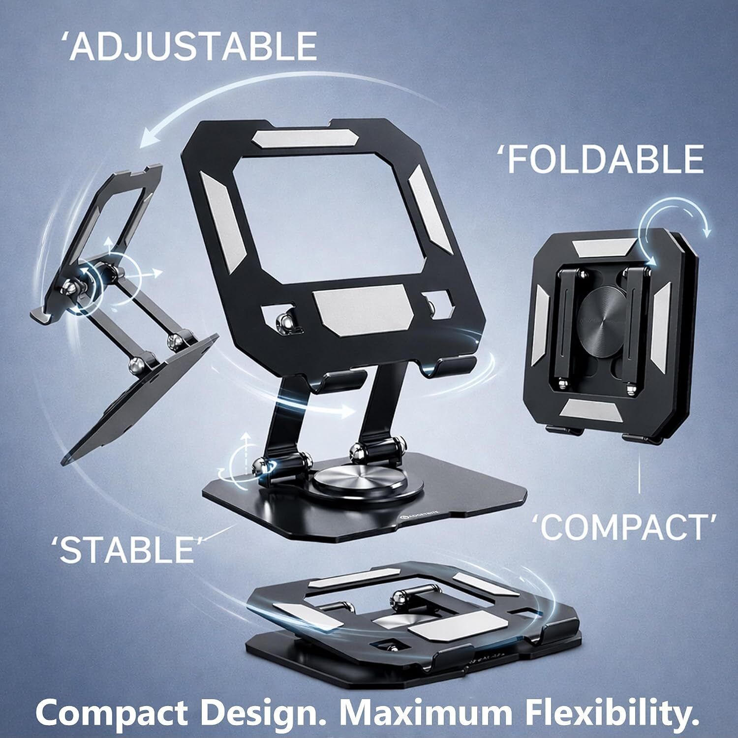 Foldable laptop metal holder Foldable tablet Stand Tabstnd06 Iron Rotatable Laptop Stand Compatible with Universal Laptops-image-45