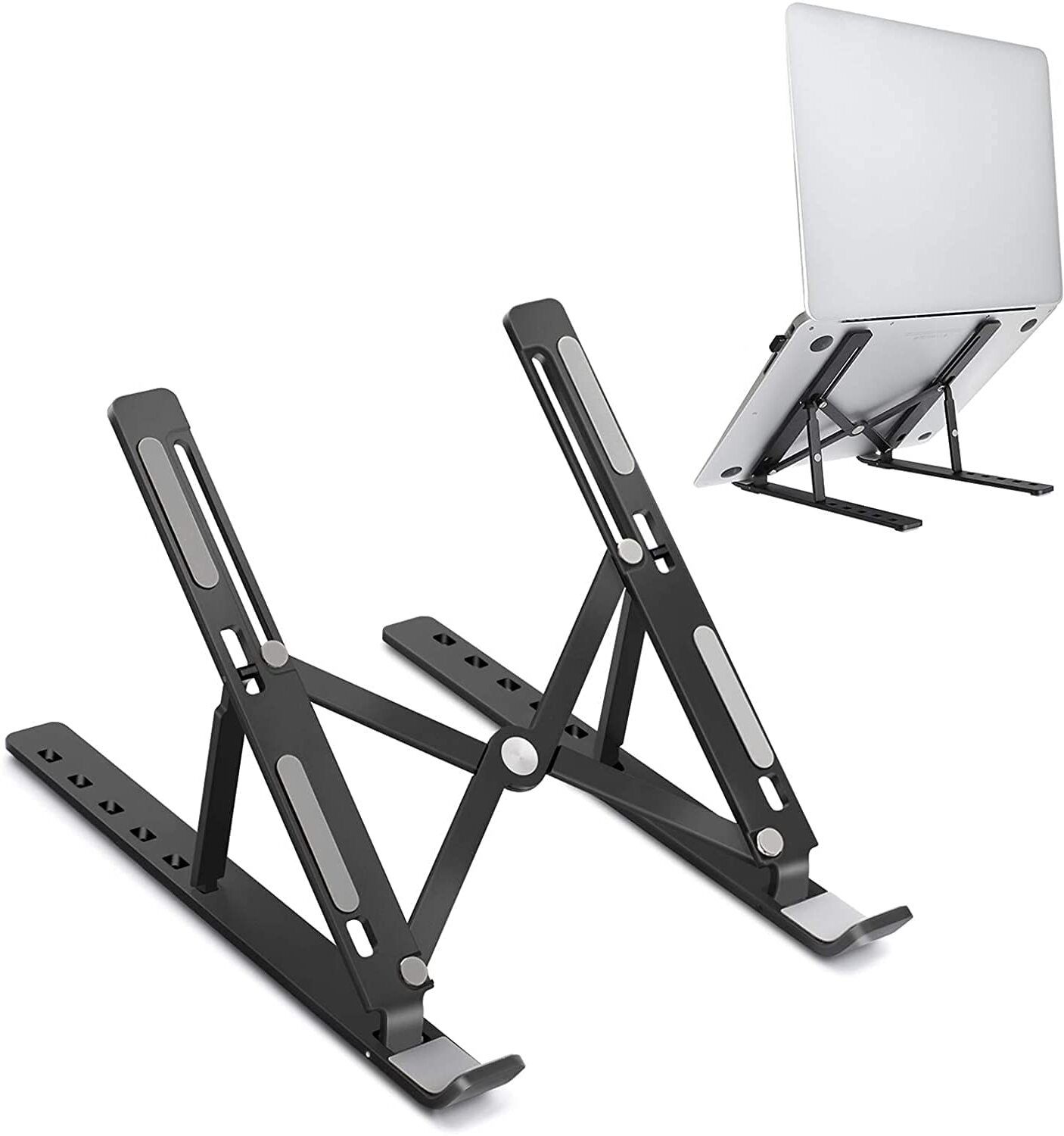 Vidhmahi 6 Angle Foldable & Portable Laptop Riser Stand CO_75 Aluminium Desk Stand Rotatable Laptop Stand with Adjustable Height Compatible with Universal Laptops-image-38