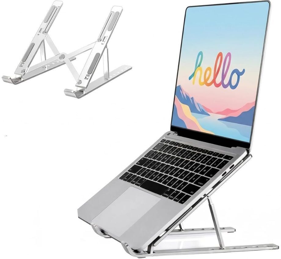 Comfortinglives Laptop Stand for Office Desk Ergonomic Adjustable Laptop Holder Collapsible Laptop Stand Aluminium Laptop Stand with Adjustable Height Compatible with Universal Laptops-image-27