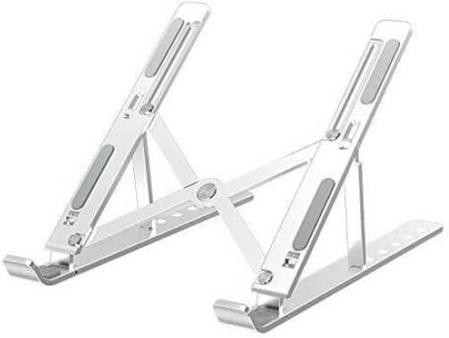 BRAHMANI TRADERS Foldable aluminium laptop stand office & stationery Silver Rotatable Laptop Stand with Adjustable Height Compatible with Universal Laptops-image-10
