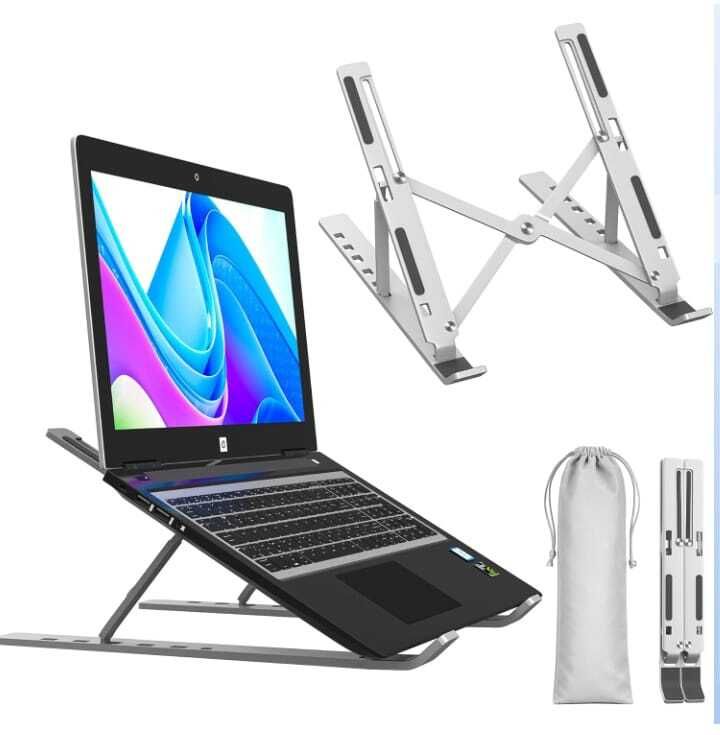 VBR Traders Foldable Laptop Riser Foldable Laptop Stand Adjustable Height Aluminium Laptop Stand with Adjustable Height Compatible with Universal Laptops-image-13