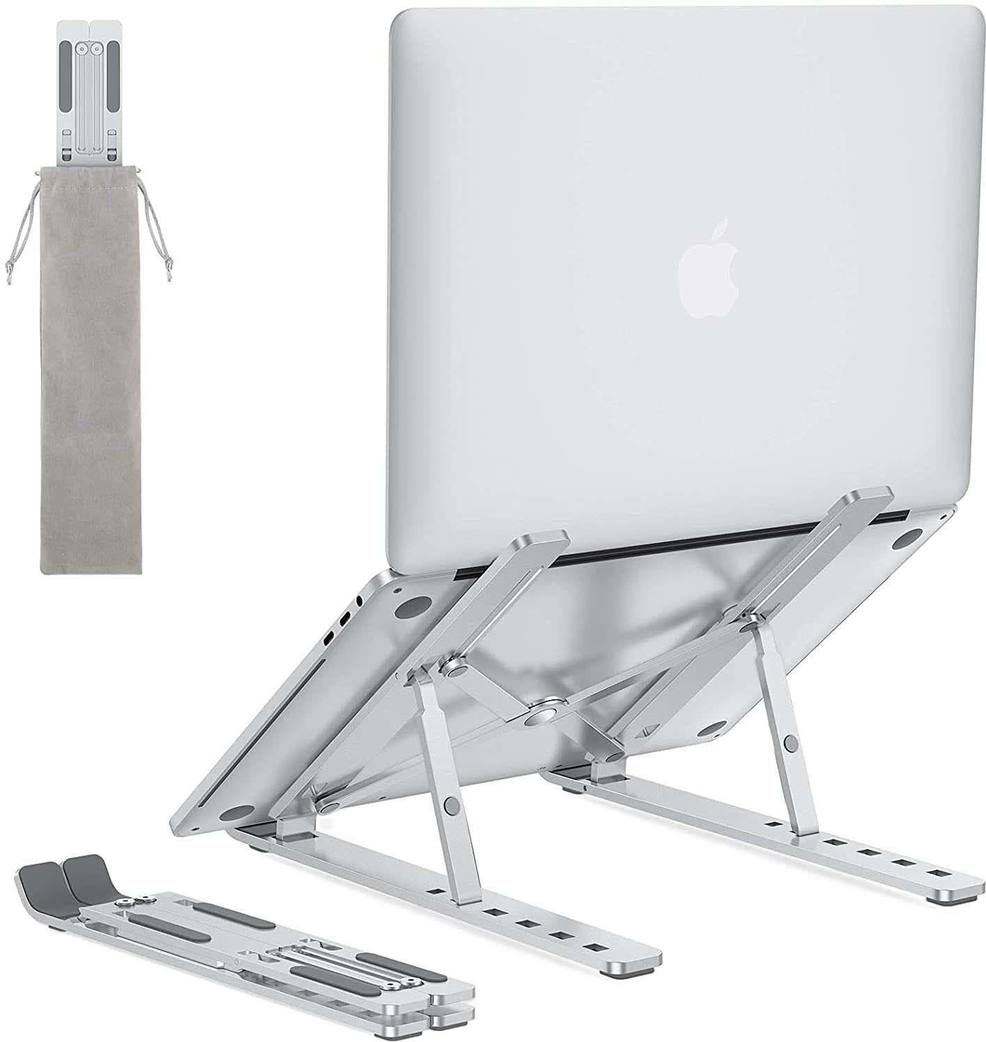 TARZON Laptop Stand, Fold-Up, Adjustable, Ventilated, Portable Laptop Holder for Desk Aluminium Desk Stand Laptop Stand with Adjustable Height Compatible with 26 - 35 cm Laptops-image-28