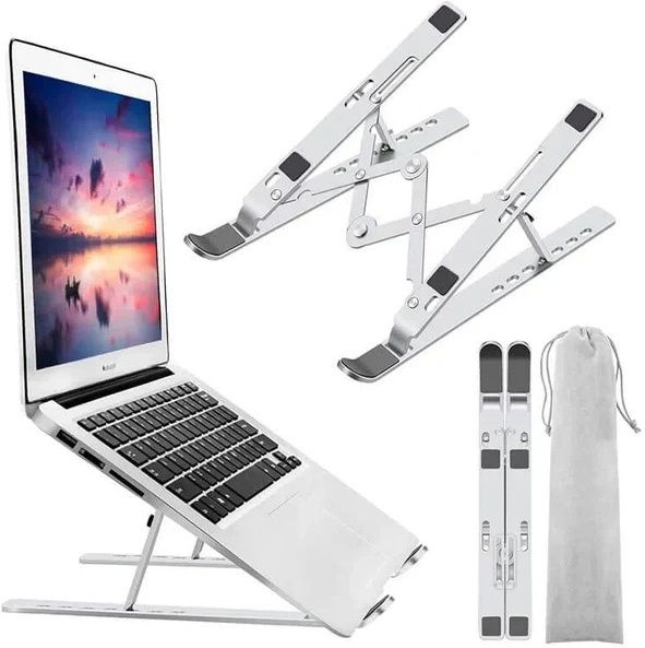 VS SHOP HUB Scratch Resistant 7 Angle Heights Aluminium Laptop Stand with Adjustable Height Compatible with Universal Laptops-image-20