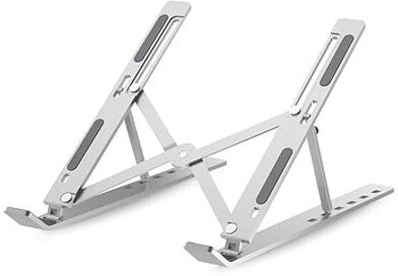 LIVORA Laptop Stand and Aluminum (pack of 1) multicolor) Aluminum 6 Adjustable Foldable Portable Laptop Stand Desktop Tablet Stand Aluminium Laptop Stand with Adjustable Height Compatible with Universal Laptops-image-3