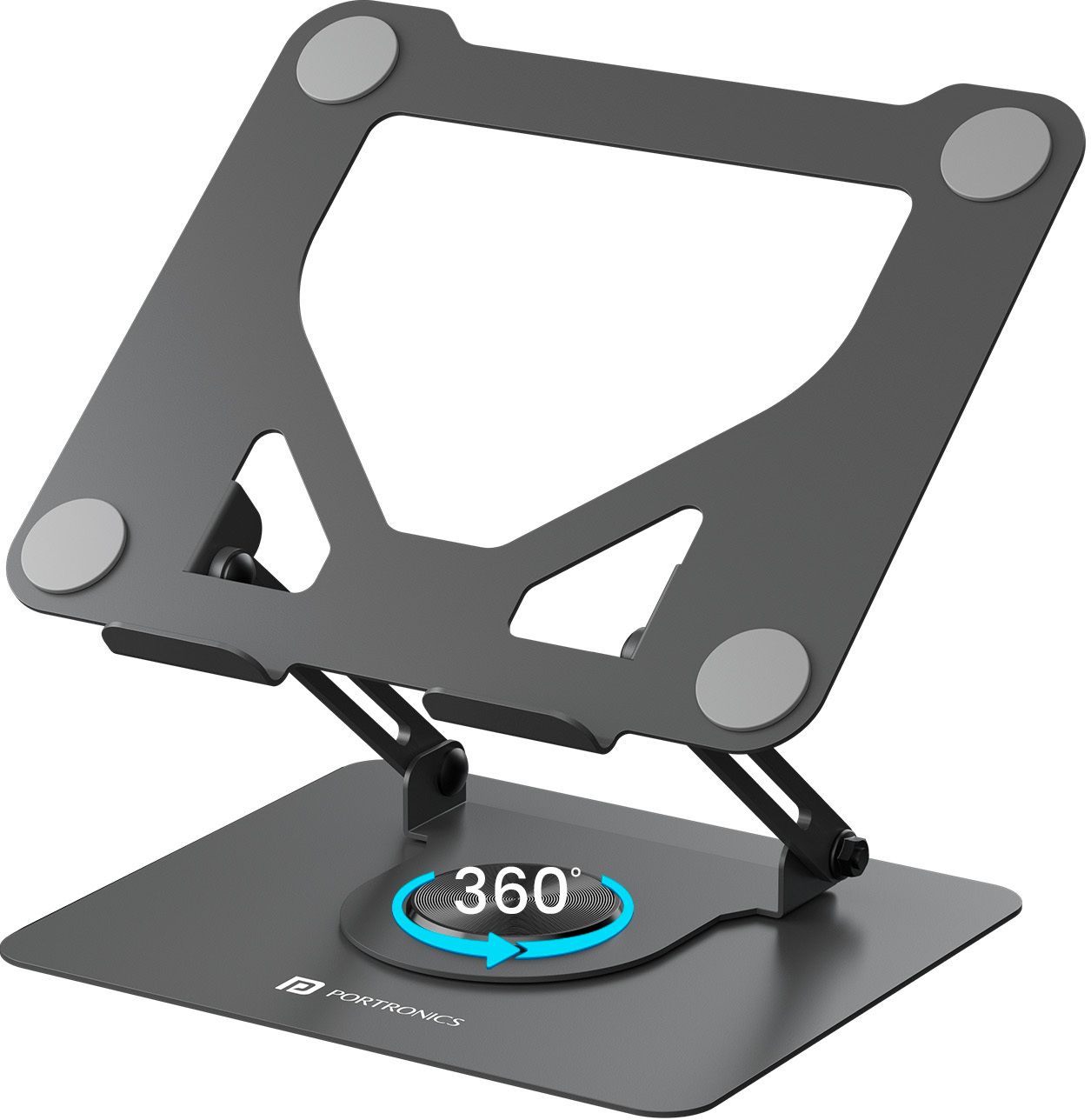 Portronics My Buddy K11 Laptop Stand, 360° Rotation, Adjustable & Foldable, Metal Body POR-2202 Laptop Stand