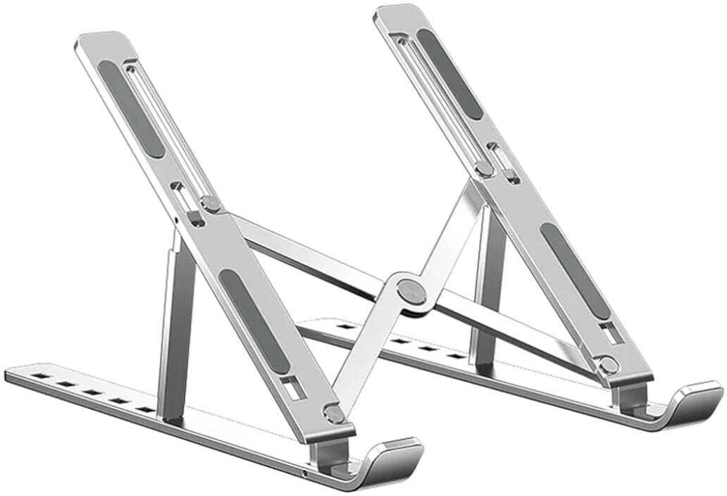Arya global Premium Foldable Adjustable Aluminum Ergonomic Laptop Stand with Anti-Slip Premium Foldable Adjustable Aluminum Ergonomic Laptop Stand with Anti-Slip Silver Rotatable Laptop Stand with Adjustable Height Compatible with Universal Laptops-image-25