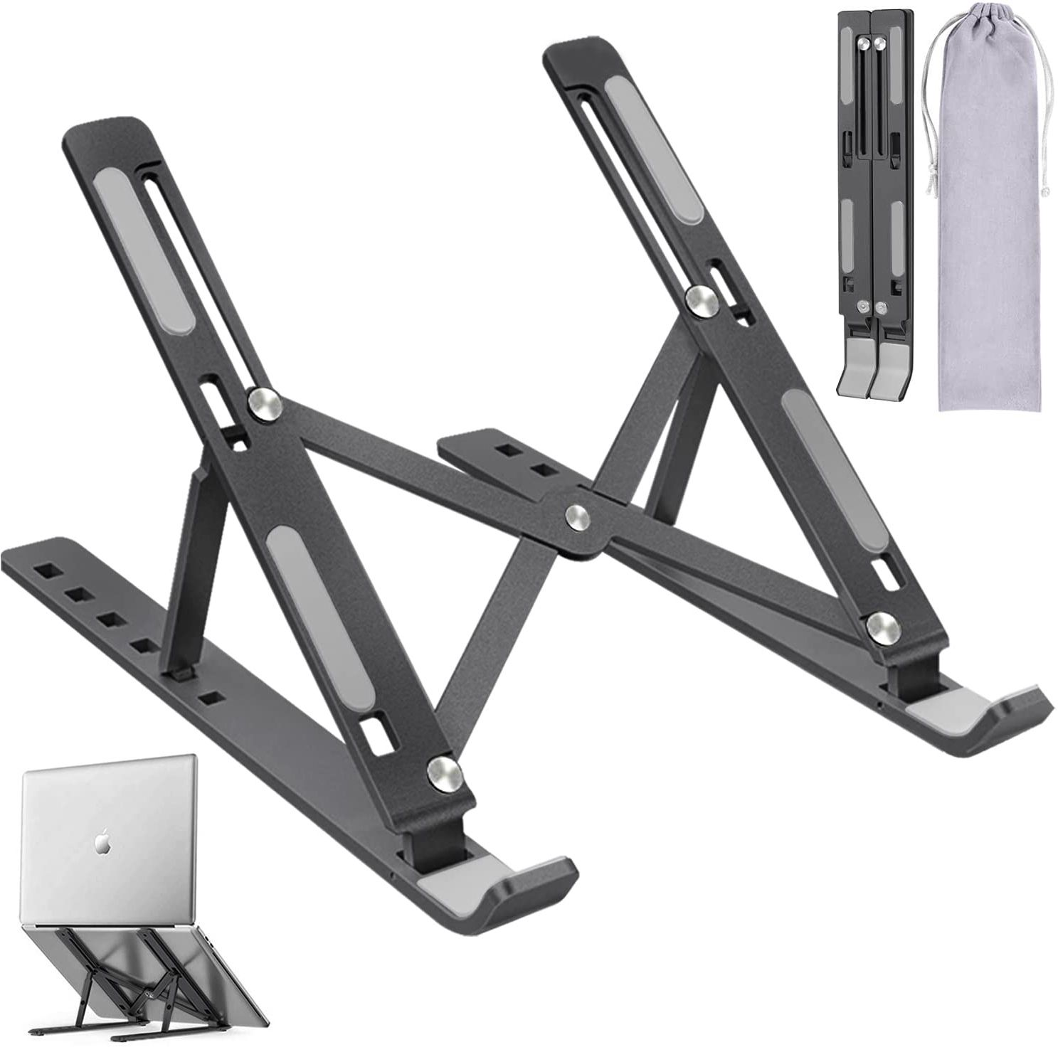 Flipkart SmartBuy Laptop Stand 7 Angles Adjustable Aluminum Portable Aluminium Desk Stand Laptop Stand with Adjustable Height Compatible with Universal Laptops-image-30