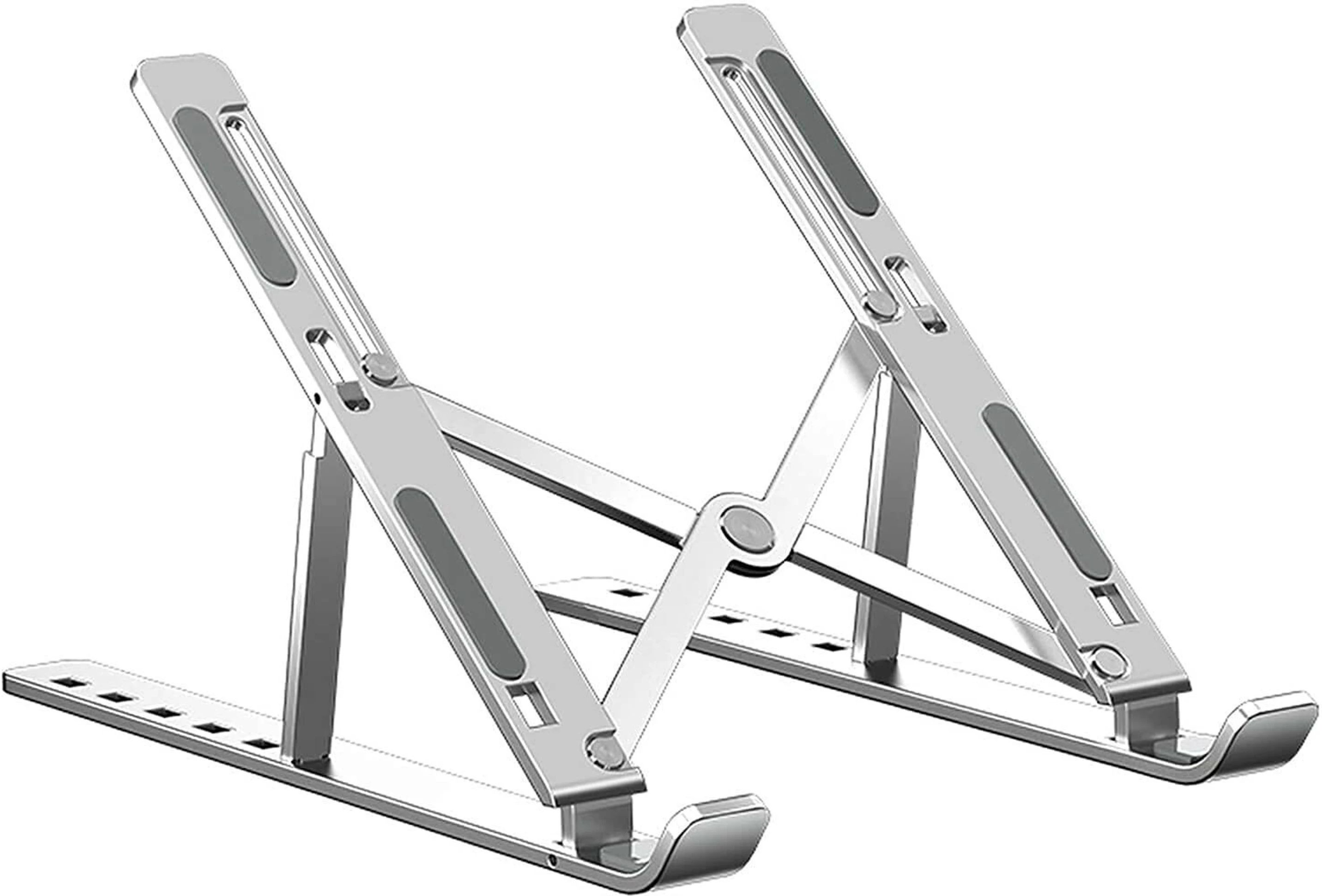 VAICLOUD VAICL-LPTSTD-SILVER-01 Aluminium Laptop Stand with Adjustable Height Compatible with 26 - 35 cm, 36 - 39cm, 40 - 44cm, Universal Laptops-image-3